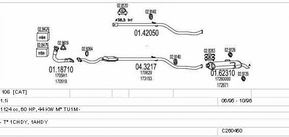 Mts C260450008225 Exhaust system C260450008225 C260450008225 Mts Exhaust system