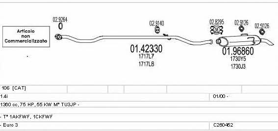 Mts C260452007187 Exhaust system C260452007187 C260452007187 Mts Exhaust system