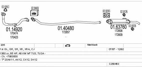 Mts C260463008745 Exhaust system C260463008745 C260463008745 Mts Exhaust system