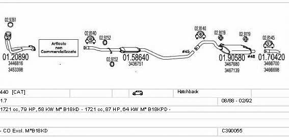  C390055002638 Exhaust system C390055002638