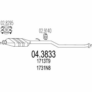 Mts 04.3833 Catalytic Converter 043833