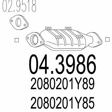 Mts 04.3986 Catalytic Converter 043986