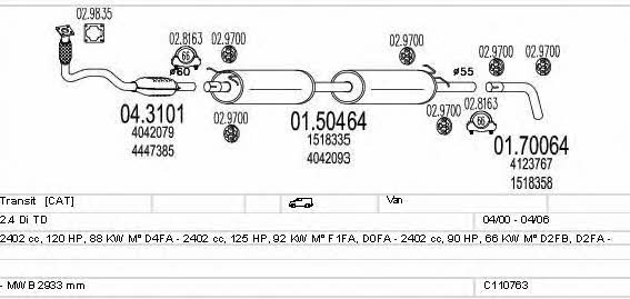 Mts C110763011203 Exhaust system C110763011203