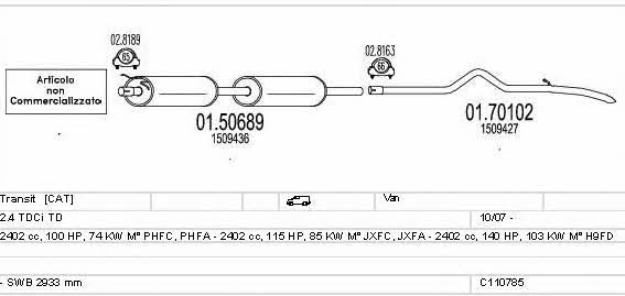 Mts C110785011359 Exhaust system C110785011359