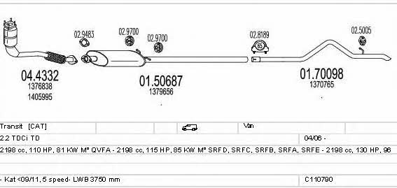 Mts C110790011375 Exhaust system C110790011375