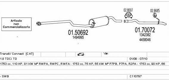 Mts C110797011404 Exhaust system C110797011404