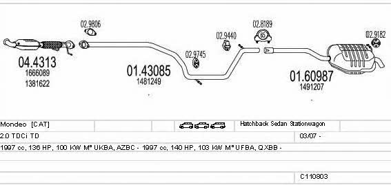 Mts C110803014123 Exhaust system C110803014123 C110803014123 Mts Exhaust system