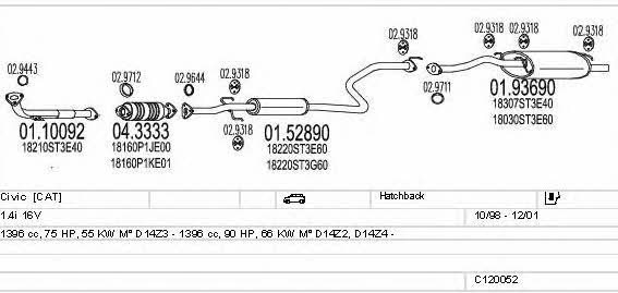Mts C120052000366 Exhaust system C120052000366 C120052000366 Mts Exhaust system