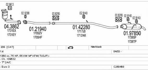  C260468007792 Exhaust system C260468007792