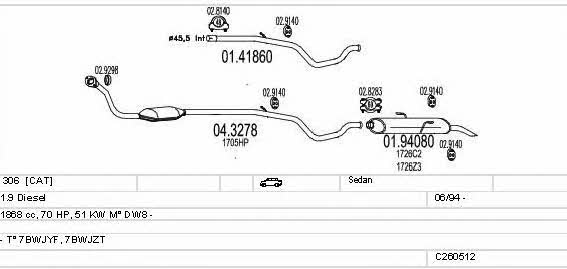 Mts C260512007967 Exhaust system C260512007967