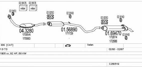 Mts C260519008274 Exhaust system C260519008274