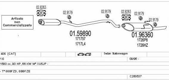 Mts C260537007884 Exhaust system C260537007884 C260537007884 Mts Exhaust system
