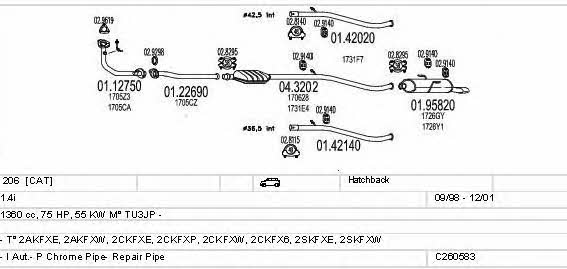 Mts C260583006317 Exhaust system C260583006317