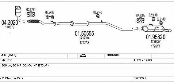  C260591004152 Exhaust system C260591004152