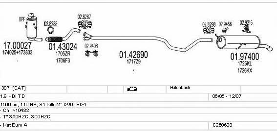 Mts C260638007637 Exhaust system C260638007637