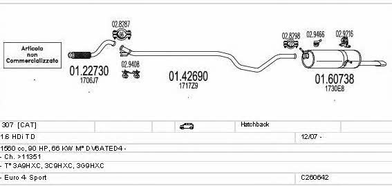 Mts C260642007646 Exhaust system C260642007646