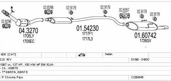 Mts C260645007650 Exhaust system C260645007650 C260645007650 Mts Exhaust system