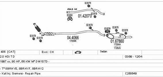 Mts C260649006580 Exhaust system C260649006580 C260649006580 Mts Exhaust system