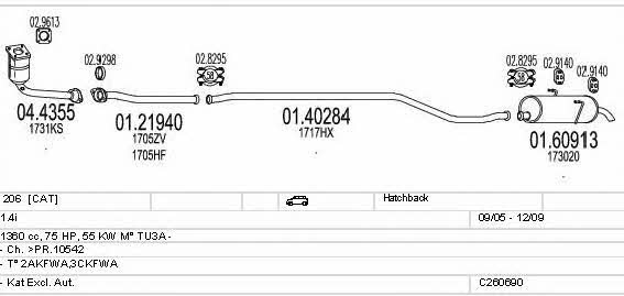 Mts C260690010924 Exhaust system C260690010924 C260690010924 Mts Exhaust system