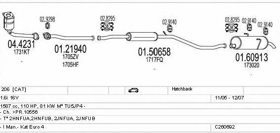 Mts C260692010546 Exhaust system C260692010546