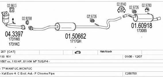 Mts C260700010614 Exhaust system C260700010614 C260700010614 Mts Exhaust system