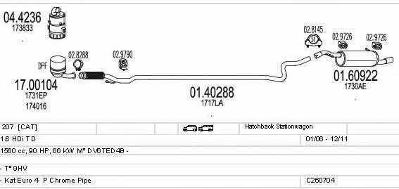 Mts C260704010618 Exhaust system C260704010618 C260704010618 Mts Exhaust system