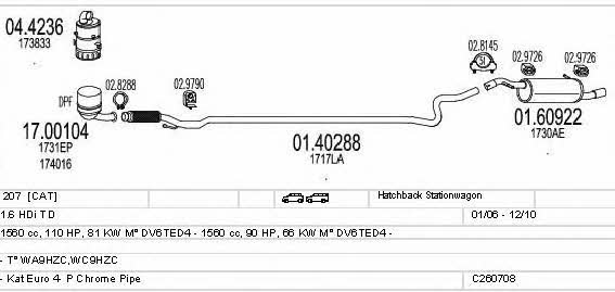 Mts C260708010624 Exhaust system C260708010624 C260708010624 Mts Exhaust system