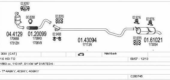  C260745015064 Exhaust system C260745015064