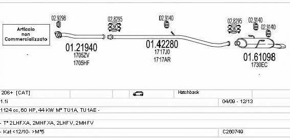  C260749016364 Exhaust system C260749016364