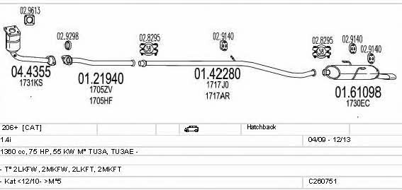 Mts C260751016366 Exhaust system C260751016366