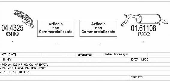 Mts C260770016385 Exhaust system C260770016385
