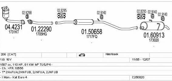 Mts C260820018203 Exhaust system C260820018203 C260820018203 Mts Exhaust system