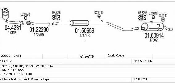 Mts C260823018231 Exhaust system C260823018231 C260823018231 Mts Exhaust system