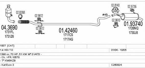 Mts C260824018243 Exhaust system C260824018243 C260824018243 Mts Exhaust system