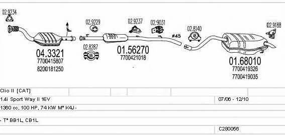  C280056006593 Exhaust system C280056006593