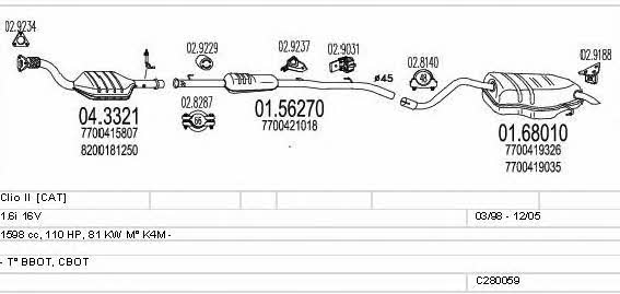  C280059006596 Exhaust system C280059006596