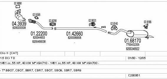  C280061006598 Exhaust system C280061006598