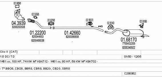  C280062006600 Exhaust system C280062006600