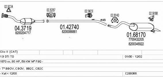  C280066006605 Exhaust system C280066006605