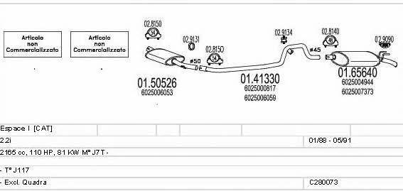 Mts C280073006612 Exhaust system C280073006612