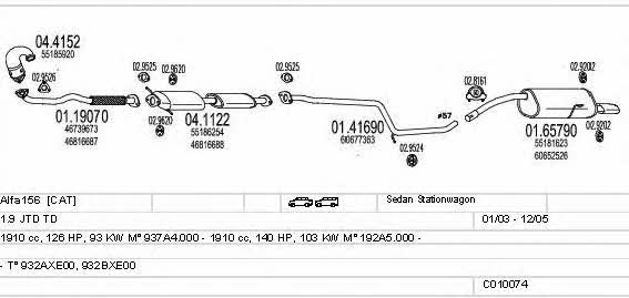  C010074000342 Exhaust system C010074000342