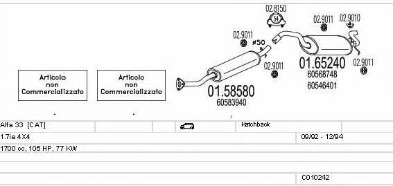  C010242008938 Exhaust system C010242008938