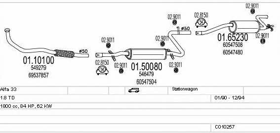 Mts C010257008930 Exhaust system C010257008930