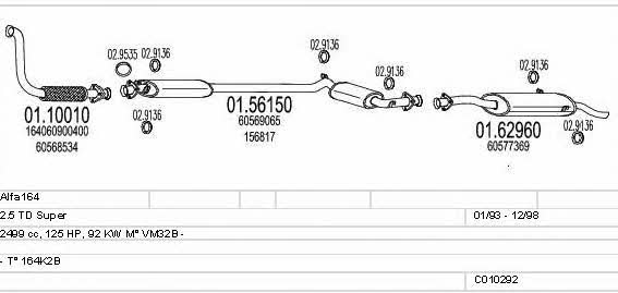 Mts C010292009611 Exhaust system C010292009611