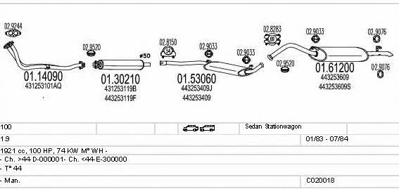  C020018000382 Exhaust system C020018000382