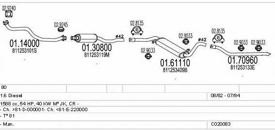  C020083000448 Exhaust system C020083000448