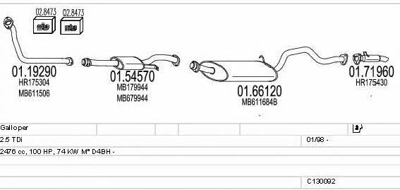 Mts C130092008088 Exhaust system C130092008088