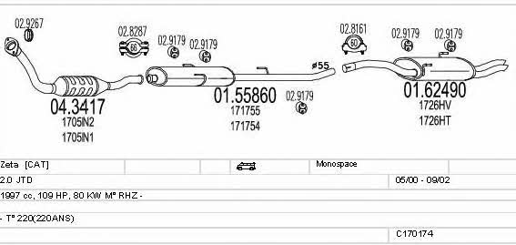  C170174009018 Exhaust system C170174009018