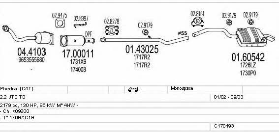 Mts C170193010036 Exhaust system C170193010036