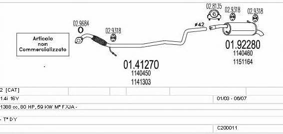 C200011000019 Mts Exhaust system